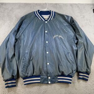 Vintage Toronto Blue Jays Jacket Mens 2XL Blue Cool It Satin Bomber MLB Made USA